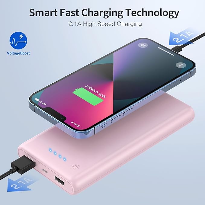 Portable Charger Power Bank 26800mah,Ultra-High Capacity Safer External Cell Phone Battery Pack,2 USB Output High Speed Charging Power bank Compatible with iPhone 17/16/15/14/13 Samsung Android-Pink