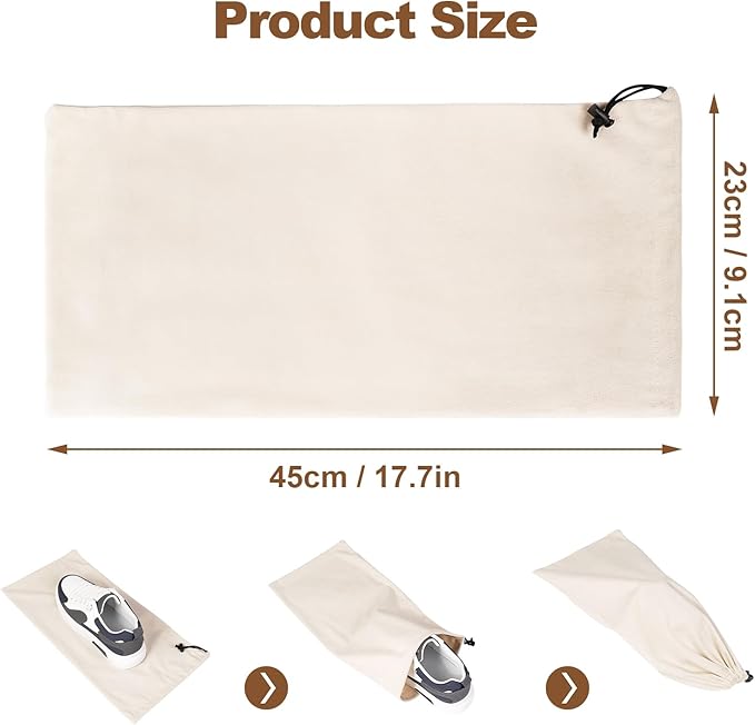 10 Pcs Single Shoe Bags for Travel,18"X9"shoe travel bag for Packing Dustproof Shoe Bag storage Sneaker Travel Bags Washable & Reusable dust bags for Boots Handbags Shoes & Toys