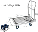 Heavy Duty Foldable Platform Truck Cart - Stainless Steel Utility Trolley for Moving, Luggage Transport, and Easy Storage 60 * 90