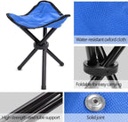 Folding Camping Stool with Carry Strap - Portable Tripod Lightweight 3-Leg Collapsible Chair for Outdoor Hiking, Fishing, Picnic & Travel(Blue)