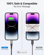 Aioneus iPhone Charger 6FT 2Pack, USB A to Lightning Cable Nylon Braided iPhone Charger Cord Fast Charging for iPhone 14 13 12 11 XS Max XR 8 7Plus SE