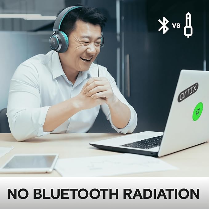 ARTIX CL750 Wired Headphones with Mic — Noise Isolating On-Ear Headphones for Computer and Laptop Wired, Plug in Corded Headphone with Wire (Foldable, Aux Jack 3.5mm)