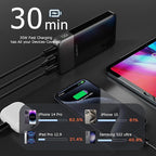 JUOVI Power Bank 10000mAh, 35W Portable Charger,Fast Charging Portable Battery Pack with PD 3.0 & QC 4.0, USB C Portable Power Bank for iPhone 15 14 13 Series, Galaxy, Tablet, Switch, and More（Black）