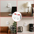 Oviitech Grounded Outlet Wall Tap Adapter with Red Indicator On/Off Power Switch (3 PK/Double Switch)