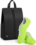 GLORIEROO Smell Proof Shoe Bags for Travel-Soccer Cleat Bag Smell Proof with Active Carbon Fabric | Odor-Absorbing Water-Resistant Track Shoe bags for Sports (Black with Black, UP TO US14)