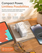 2 Prong to 3 Prong Power Strip,WRXDMC 2 Prong Outlet Adapter with 360° Rotating Plug, Widely Spaced Outlet Extender with 6 AC Outlets, Multi Plug Outlet Splitter, Polarized Plug, Ideal for Old House