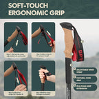 GPTCAMP Walking Sticks,Trekking Poles Collapsible Hiking Poles,Lightweight Folding Travel Walking Pole for Men Women,2pc Adjustable Hiking Stick with EVA Foam Grips for Backpacking