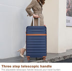 Kono Expandable 28 Inch Large Checked Luggage: ABS+PC Hardside Trolley Travel Case Hard Shell Suitcase with TSA Lock,Navy