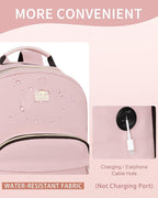 MATEIN Pink Laptop Backpack, 17 Inch TSA Approved Travel Carry On Backpack for Women, Large Work Compuer Bag with Charging Hole & Luggage Strap, Water Resistant Anti Theft College Nurse Bag
