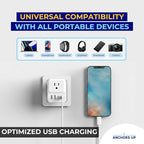 Cruise Approved UK Plug Travel Adapter for Cruise Ships – Non Surge 8-in-1 Multi Plug Extender with 4 AC Outlets, 2 USB & 2 USB-C Ports – Compact Cruise Essential for Cunard, P&O & More
