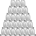 PLULON 25 Pcs White Drawstring Backpack Bags Bulk String Backpack Cinch Sack Pull Sport Gym Backpack Bags for Yoga Traveling Outdoor Sports