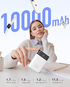 VEGER Portable Charger, Ultra Slim 22.5W Fast Charging with Built in Cable, Flight-Safe 10000mAh USB C Power Bank Battery Pack, Travel Essential Phone Powerbank for iPhone 17 16 Samsung S25 Google etc