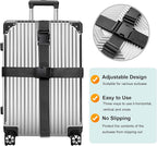 Luggage Straps for Suitcases, Black - Premium Quality Polyester Material, TSA Approved, Adjustable & Versatile, Sturdy Buckle, 4 Pack - Ideal for Travelers