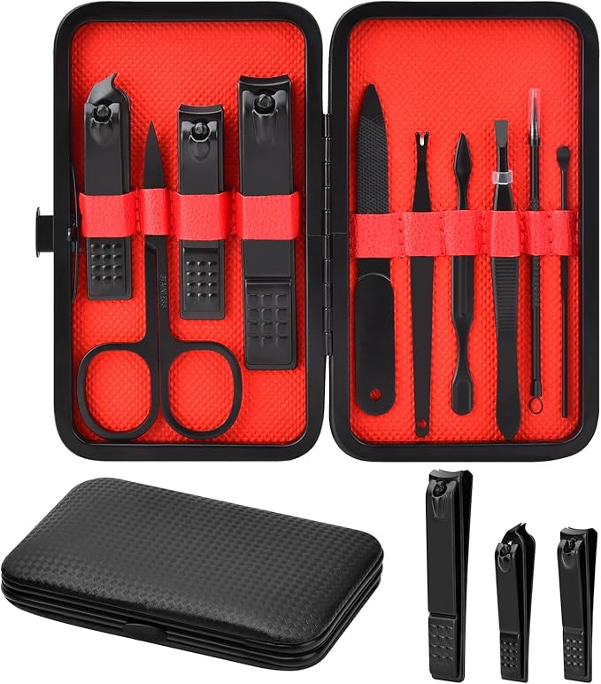 Manicure Set Gifts for Men Fathers Day Dad Gifts Professional Stainless Steel Nail Clipper Kit for Dad Him Husband Brother Boyfriend Teen Boys for Birthday Christmas Stocking Stuffers Anniversary