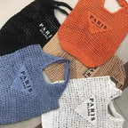 POOOPSSD New Woven Bag, Straw Mesh Tote Bag, Beach, Shoulder Bag, Hobo Women, Foldable Large Capacity, for Holiday.