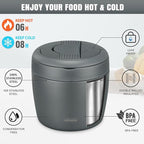 wiwens Thermo Food Jar for Hot Food Adults 32OZ Soup Thermo Lunch Containers Wide Mouth Vacuum Insulated Stainless Steel Leakproof Bento Box with Spoon (Grey)