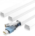 Delamu 63in Cord Hider, Cord Covers for 1 Wire, Paintable Cable Hider, Wire Covers for Cords on Wall, Wire Hiders for TV on Wall, Cable Cover Cable Management, W0.59in H0.40in