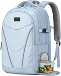 MATEIN HER Nurse Backpack for Women with Lunch Compartment, Water Resistant Work Backpack with Water Bottle Holder & RFID Pocket, Commute Office Business Travel Bag Fits 17.3'' Computer, Light Blue