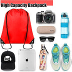Grneric 60 Pieces Drawstring Backpack Bulk Cinch Sackpack Ployster Drawstring Bags for Gym Party Trip(Red)