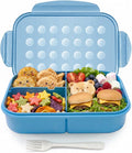 MISS BIG Bento Lunch Box for Kids – Wheat Material with Compartments, Leak-Resistant for School and Daycare (1150ml Nile Blue)