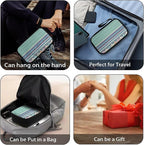 Geometric Electronic Organizer Cord Organizer Travel Pouch Electronic Accessories Carry Case Large Travel Cable Organizer Bag for SD Card Phone Power Bank