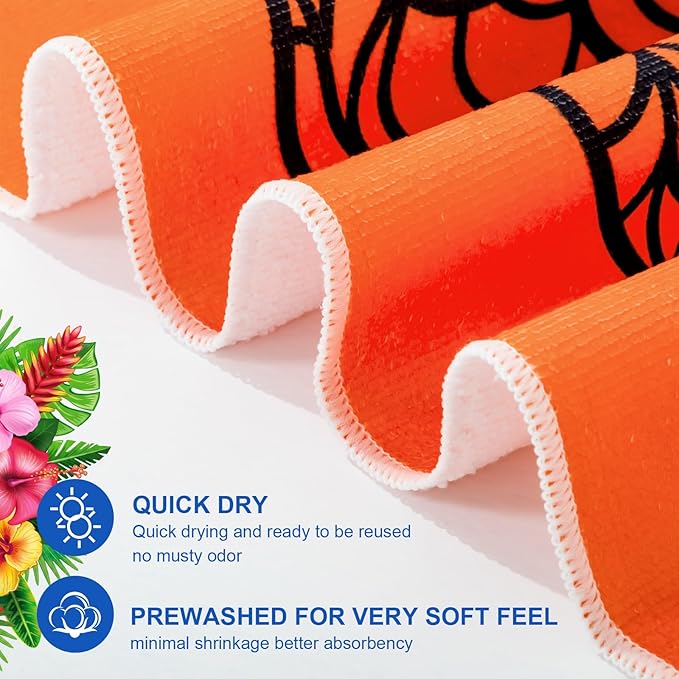 Redbaker 16 Packs 31 x 63 Inches Oversized Hawaiian Beach Towel Bulk Extra Large Pool Towels Set Microfiber Quick Dry Swim Towel Blanket for Women Men Adult Bath Travel(Vibrant Color)