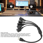Extension Cord Splitter, 3 Prong 1 to 5 Outlet Splitter, 16AWG 18AWG 5 Way Outdoor Outlet Extender for Computer LED Stage Light