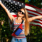 Abbylike 6 Pcs 4th of July Neon Fanny Packs 250th Anniversary Adjustable Waist Bags Patriotic Style Party Outfit Accessories for Women Men Travelling Outdoors Cycling Independence Day