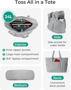 BAGSMART Tote Bag for Women, Tote Bag with Zipper Work Tote with Compartments Nurse Shoulder Hanbag for Travel, Gym