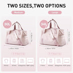 BAGSMART Gym Bag for Women, Carry on Weekender Overnight Bag, Travel Duffel Bags with Trolley Sleeve, Personal Item Travel Bag Tote Bag Workout Dance Bag(Pink,Medium)