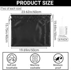 Satin Dust Bags for Purses and Handbags - Purse Storage Organizer with Drawstring, Dustproof Travel Storage Pouches for Handbags, Shoes, Boots & Clothes (2 Pack 15.7"x19.7", 2 Pack 19.7"x23.6", Black)