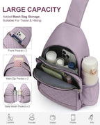 Capolo Sling Bag for Women Men Waterproof Crossbody Bags for Women Trendy Casual Fanny Pack with Convertible Shoulder Strap Chest Bag for Travel Hiking(Purple, Large)