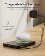Belkin MagSafe Power Bank 5,000mAh, Ultra-Slim Portable Charger Magnetic Back Supports MagSafe Accessories On-The-Go, Wireless Battery Pack w/USB C Cable for iPhone 17, Pixel 10, Travel - Black