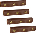 Mcredy Handbag Handle Cover Dark Brown PU Leather Luggage Handle Wraps with Metal Clasp for Purse Wallet Travel Bags, 4 Packs