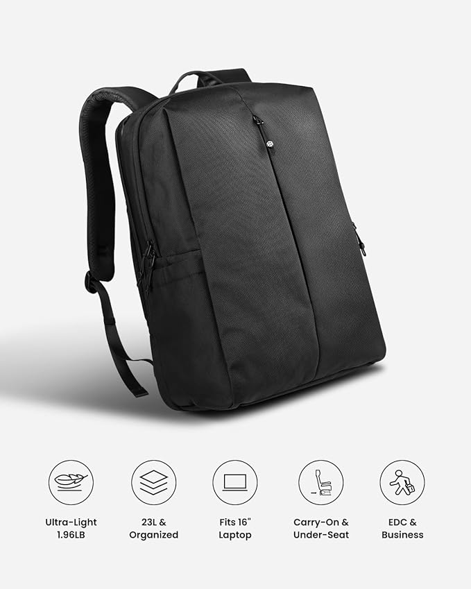 NEXUS 23L Ergonomic Laptop Backpack for Men Women, Fits 16" MacBook, TSA Friendly Anti-Theft Water Resistant, Professional Business Office Bag for Daily Commute and Short Trip