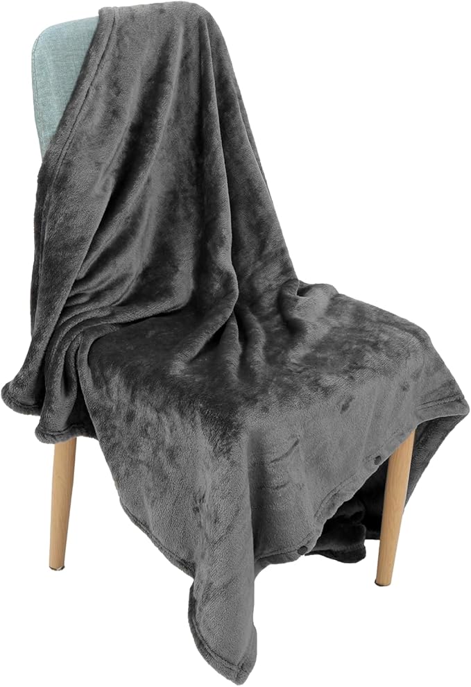 2 Pack Portable Travel Blanket and Pillow - Premium Soft 2 in 1 Airplane Blanket with Compact Pack Soft Bag Pillowcase, Hand Luggage Sleeve and Backpack Clip (Gray)