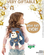 Naturally KIDS Dog Backpack, Dog Toys for Toddlers, Toddler Stuffed Animals Gifts for 2 3 4 5 Year Old Girl Boy