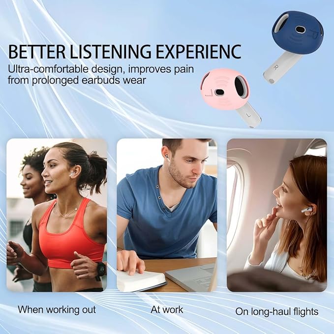 5 Pairs for AirPods 4 Ear Tips Cover, Silicone AirPod 4 Earbuds Cover Anti Slip Soft Air Pod 4 Accessories Compatible with Airpods 4th Generation 2024 [Fit in Charging Case] - 5 Color