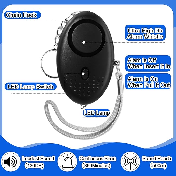 Kanayu 76 Pcs Personal Alarm Bulk 130DB Safe Sound Emergency Safety Self Defense Security Alert Keychain with Led Light Personal Protection Alarm for Women Girls Kids Elderly (Simple Color)