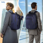 17.3 Inch Laptop Backpack for Travel Work Office College, 30L Water Resistant Casual Daypack, Lightweight Computer Backpack for Men Women, Business Laptop Bag with USB Charging Port - Blue