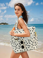 Bluboon Waterproof Beach Tote Pool Bags for Women Ladies Extra Large Carry On Bag With Wet Compartment for Weekender Travel