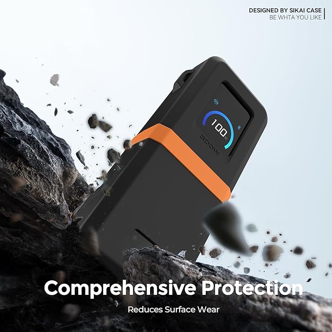 Silicone Case for Anker Prime Power Bank (26,250mAh 300W) Travel Protective Cover with Lanyard Hole, Compact | Tactile Grip | Impact Protection for Anker Power Bank (300W/A110A), Case Only (Black)