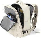 Large Travel Gym Backpack Women Carry On Backpack Flight Approved Hiking Waterproof Rucksack Casual Daypack Laptop bags airplanes Shoes Compartment Personal Item Travel Weekender Bag Essentials Beige