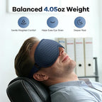 Weighted Blackout Sleep Mask for Men: 3D Contoured Zero Eye Pressure Sleep Mask for Stress Relief, Deep Sleep & Airplane Travel Essentials, Night Shift, Office Nap, Adjustable Strap, Blue