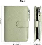 Passport wallet and Card Slot Combo RFID Blocking Slim Leather Travel Passport Wallet for Men and Women with Zippered Coins Pocket Passport holder, Light Green
