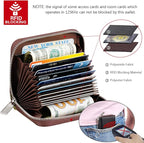 FurArt Zipper Wallet Women, RFID Blocking Credit Card Wallet, Business Card Holder, Compact Size KeyChain Wallet