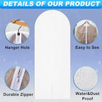Weysat Set of 36, 24 x 60 Inch Hanging Garment Bag Clear Garment Covers Plastic Clothes Protectors for Hanging Clothes Storage Full Zipper Suit Bags PEVA Breathable Cover for Clothing Coat