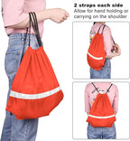 KUUQA 22 Pcs Drawstring Backpack Bag Bulk Reflective Backpack String Bags Cinch Sack Backpack for Team Yoga Sport Gym Traveling (11 Colors)