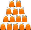 Grneric Drawstring Bags Bulk 14 Pcs Drawstring Backpack Bulk Cinch Bag Sackpack for Men Women Gym (Orange)