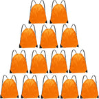 Grneric Drawstring Bags Bulk 14 Pcs Drawstring Backpack Bulk Cinch Bag Sackpack for Men Women Gym (Orange)